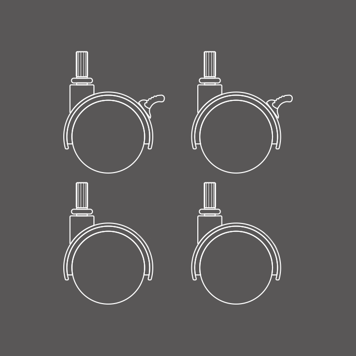 ZitA SQUARE キャスター4個セット