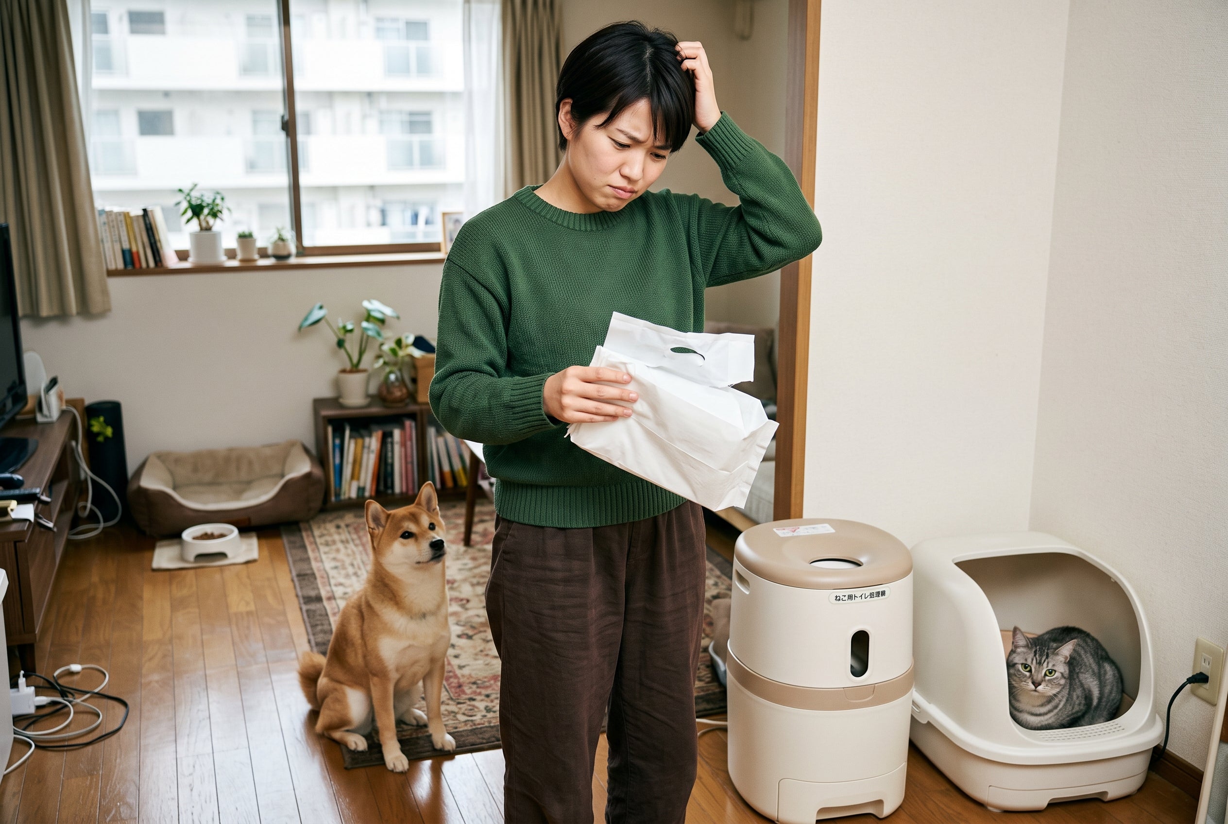 猫用を買ったら犬には使えなかった場面